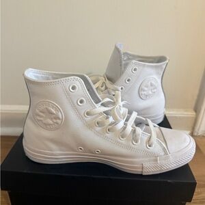 Converse White High-Top Leather Sneaker.